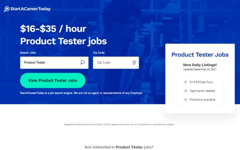 Sign up and start a career as a product tester!