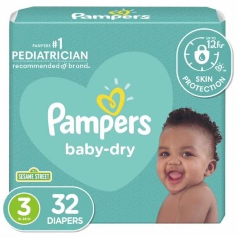PAMPERS BABY DRY DISPOSABLE DIAPERS