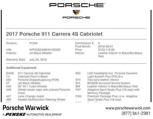  2017 Porsche 911 Carrera 4S