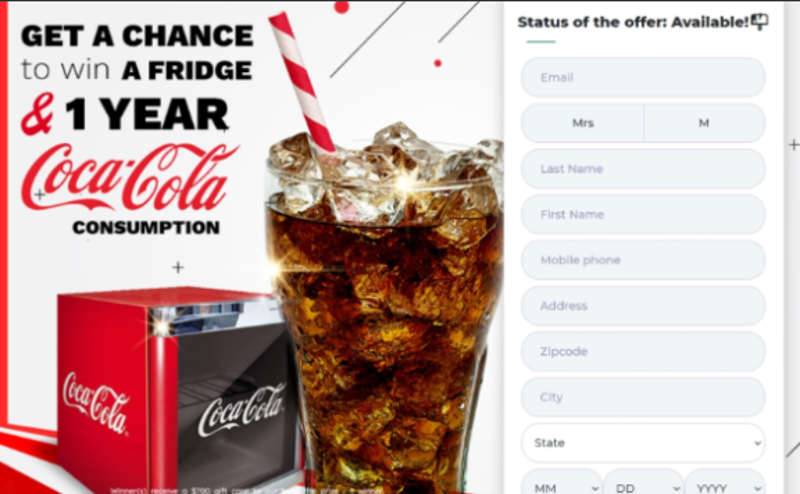 GET A FRIDGE AND A YEAR OF COCACOLA CONSUMPTION!