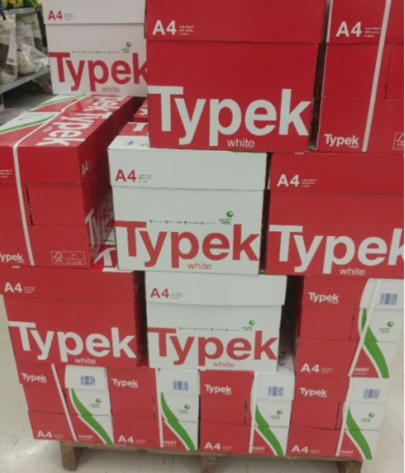 Typek A4 White copy Paper 80gsm/75 gsm/70 gsm Copy Paper for sale