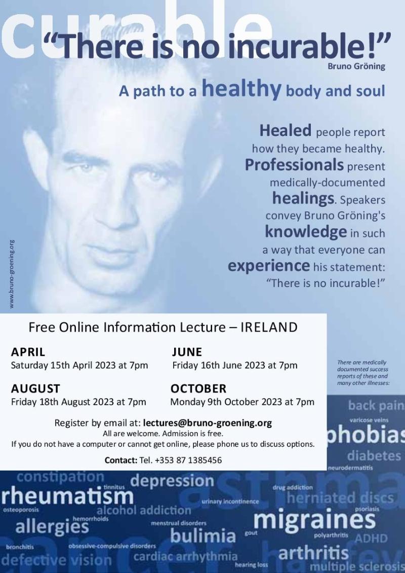 ONLINE Information Lecture from IRELAND!  A Natural Path to Health