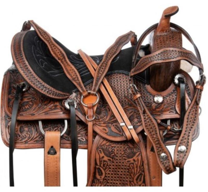 ALL PURPOSE LEATHER HORSE SADDLE TACK SET
