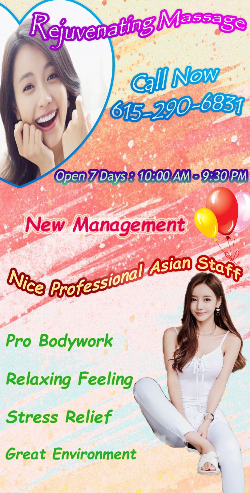 ??Grand Opening?? Rejuvenating Massage?? New Management??615-290-6831
